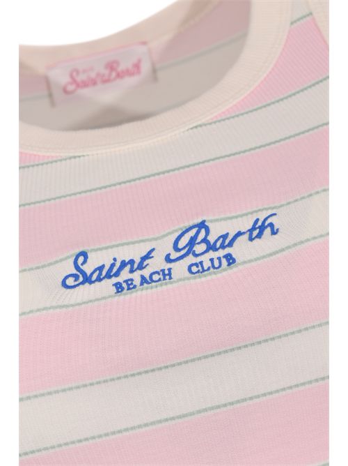 Top Ada in cotone a righe con ricamo Saint Barth Beach Club Rosa Mc2 Saint Barth | AAD00101906L